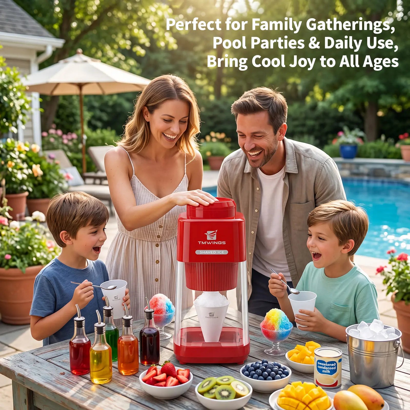 Summervibes [NEW] TMWINGS Electric Ice Shaver and Crusher – Portable Snow Cone & Slushy Maker with Stainless Steel Blades, One-Touch Operation, Easy to Clean – for Summer Drinks, Cocktails, Kitchen, Parties