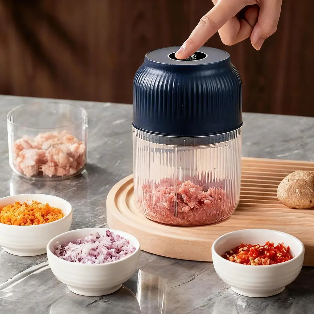 Electric Food Processor Vegetable Chopper, Mini USB Charging Wireless Onion Cutter for Veggies, Ginger, Fruits, Nuts, Herbs, Etc