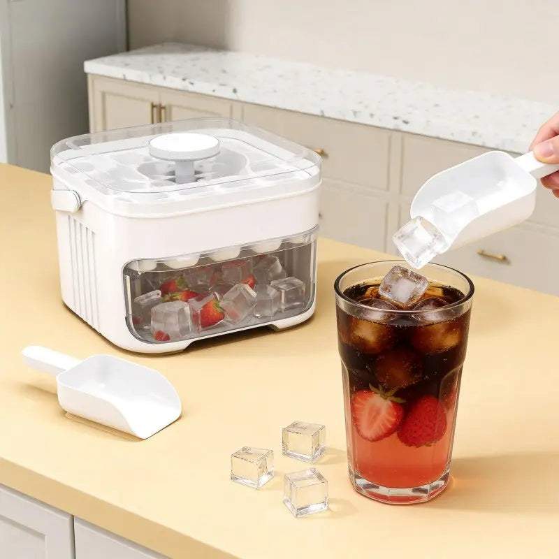 50-Cube Extra-Large Push-Button Ice Maker with Ice Scoop and Ice Storage Bin—Features Easy-To-Remove Quick-Release Ice Trays for Convenient Ice Retrieval, a Must-Have for Any Kitchen, Ice Cubes Maker