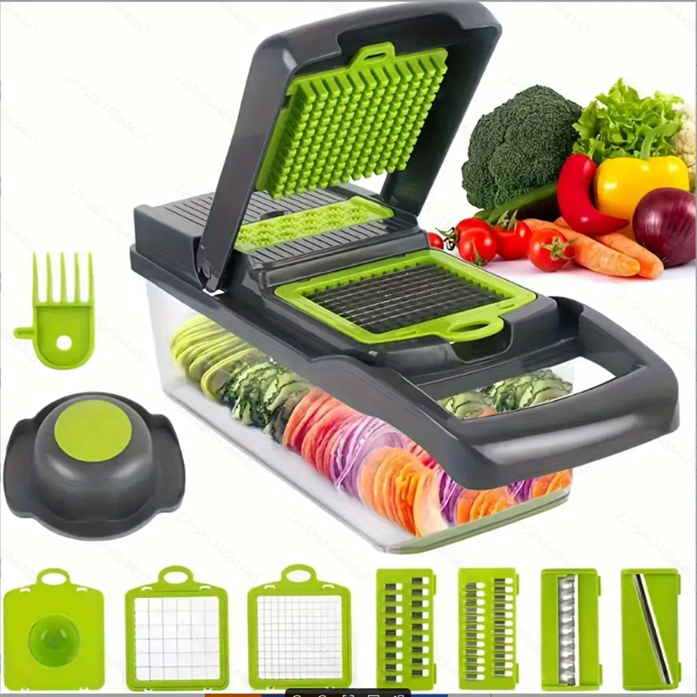 Steel 16 in 1 Vegetable Fruit/Vegetable Slicer Professional Multifunctional Kitchen Slicer Stainless Vegetable Chopper Boujee Kitchen Gadgets Food Prep Tool