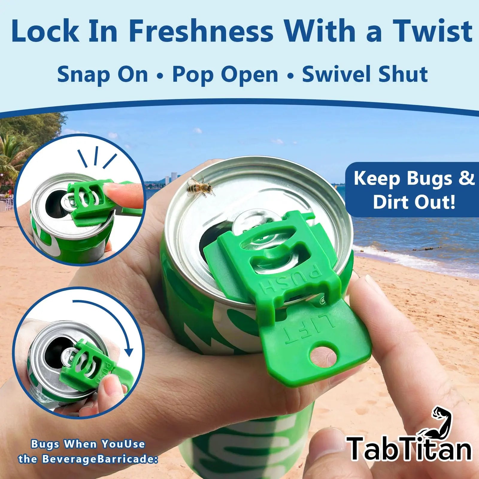 6PCS Colorful Can Tab Openers & Leak-Proof Drink Covers – One-Hand Soda Can Opener and Reusable Protector Caps for Coke, Beer, Soda, and Aluminum Cans for Parties, BBQ, Camping & Travel(New Model)