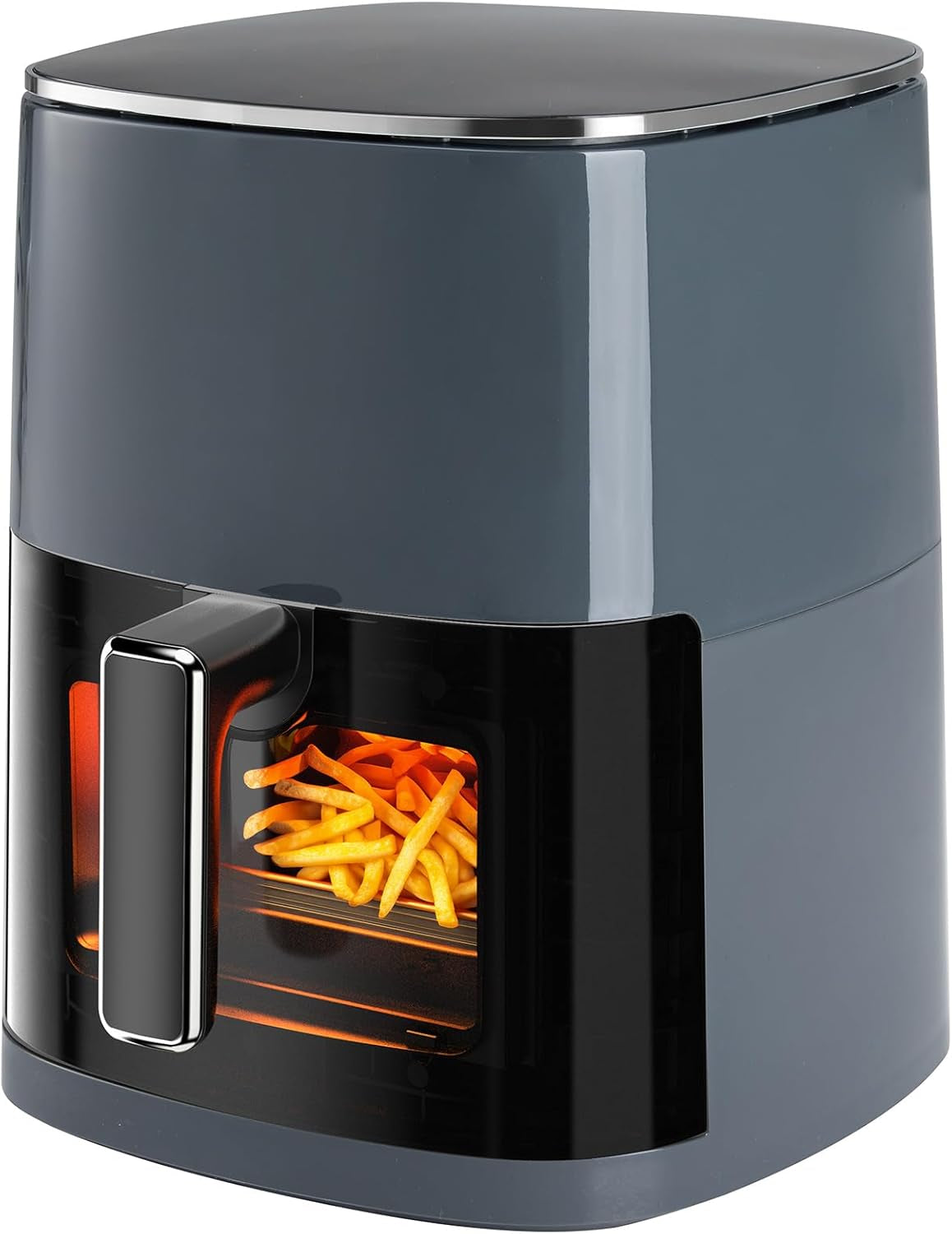 Air Fryer 6 Quart with Window Square Air Fryer 12-In-1 Air Fry, Roast, Reheat, Dehydrate, Bake, Steam, Fries, Custard, Chicken, Wings, Sea Food, Vegetabels,400F