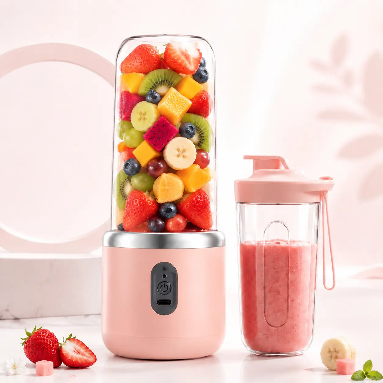 Ultimate Portable Blender! USB Rechargeable & Compact for Smoothies On-The-Go - Perfect Travel, Back to School & Gym! Leak Proof Design, Makes Shakes & Baby Food in Seconds Cup Juicer Rechargeable Mini Blender Vegetable